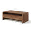 Table basse moderne de 39,4 po de large avec rebords arrondis et grain de bois brun Dulane-148504406