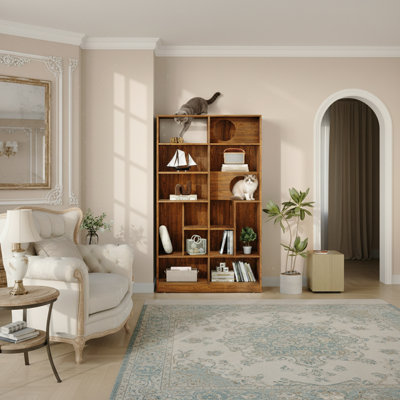 2-In-1 Design Bookshelf, Cat Tree Display Case