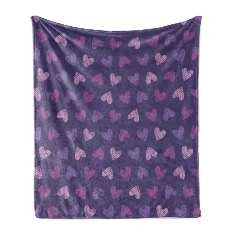 Ambesonne Fleece Throw Blanket, 50" W x 60" L, Heart