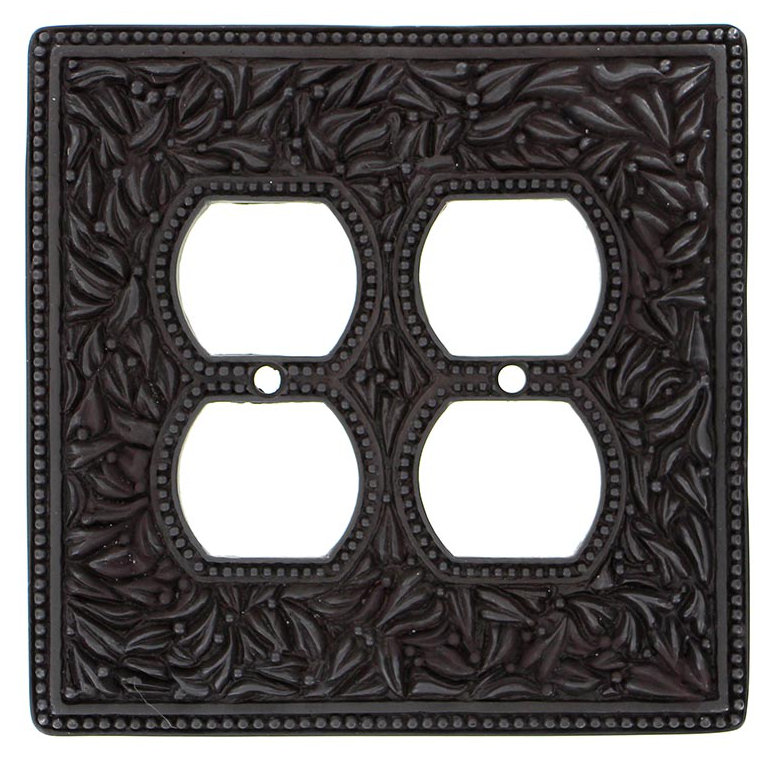 San Michele 2-Gang Duplex Outlet Wall Plate, Oil-Rubbed Bronze