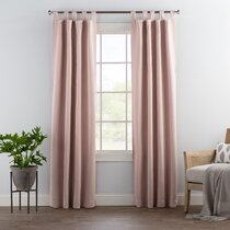 StangH Blush Pink Curtains 84 inch Length - Silky Soft Satin Curtains with  French Chic Ruffles, Rod Pocket Home Decor Window Drapes for Feminine Room