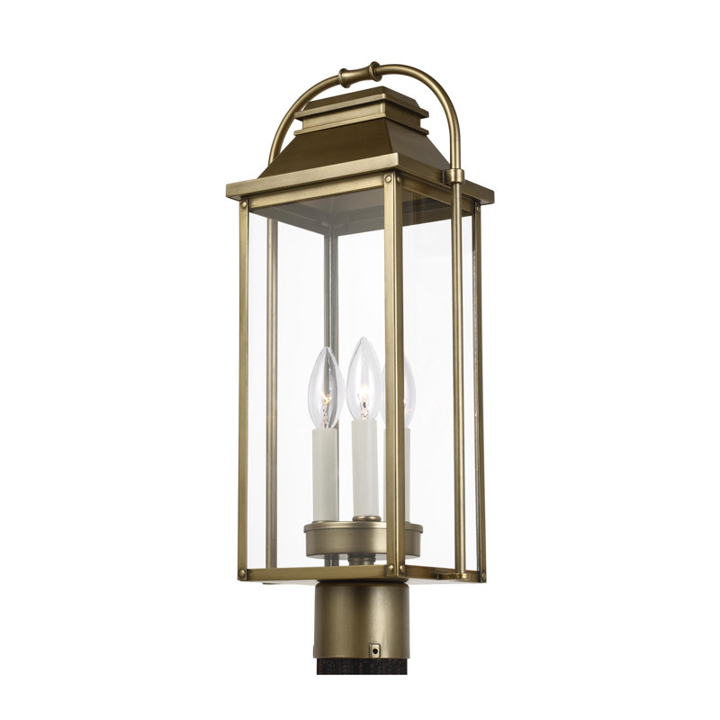 Tête de lanterne 3 lumières Newson, Laiton vieilli peint