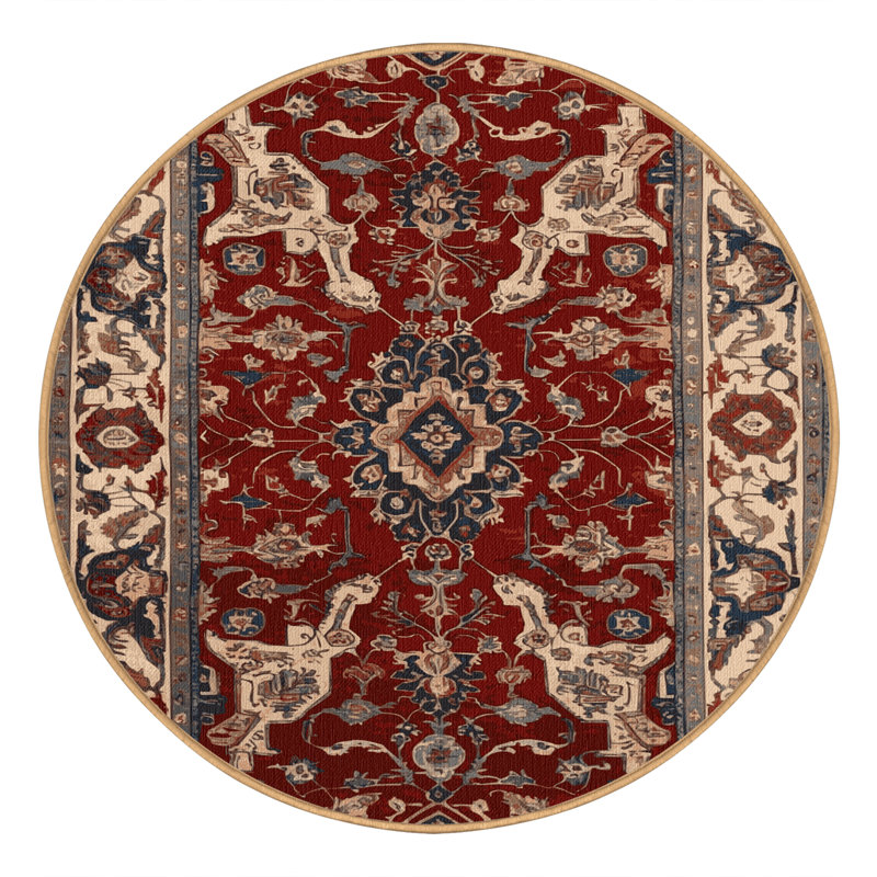 Tapis brun lavable à la machine, Rond 6 pi