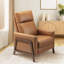Mid Century Modern Push Back Recliner Chair – Wingback PU Leather Armchair