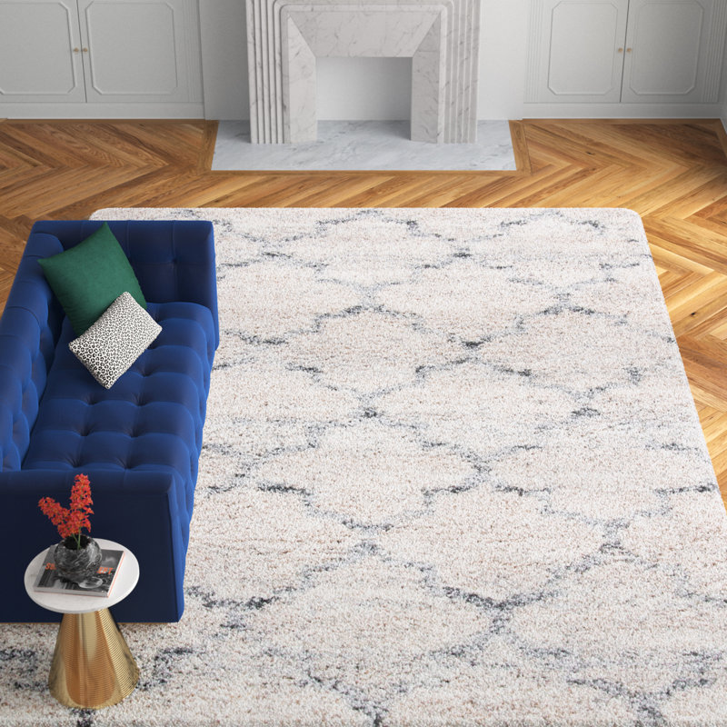 Tapis gris / ivoire Amarion, Rectangle de 10 pi x 14 pi