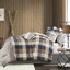 Édredon neutre à 7 chevrons pour très grand lit, tissu écossais Buffalo, rembourré, couvre-lit, taies décoratives, coussins décoratifs, jupe de lit, lavable à la machine, 7 pièces, motif, rembourrage, comprend facile à-124308815-124308816