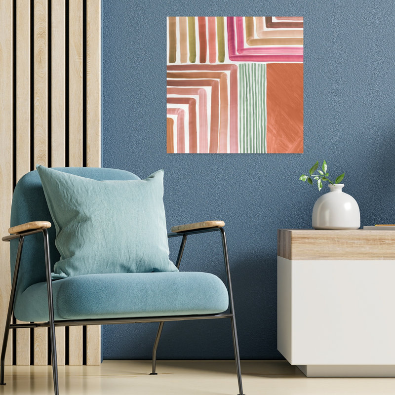 Art moderne abstrait géométrique Mikado I, H 18 po x l 18 po