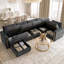 Canapé-lit modulaire 6 pièces avec siège de rangement, canapé modulaire en chenille de luxe avec pieds dorés et détails 6 pièces-1689918517-1690089654