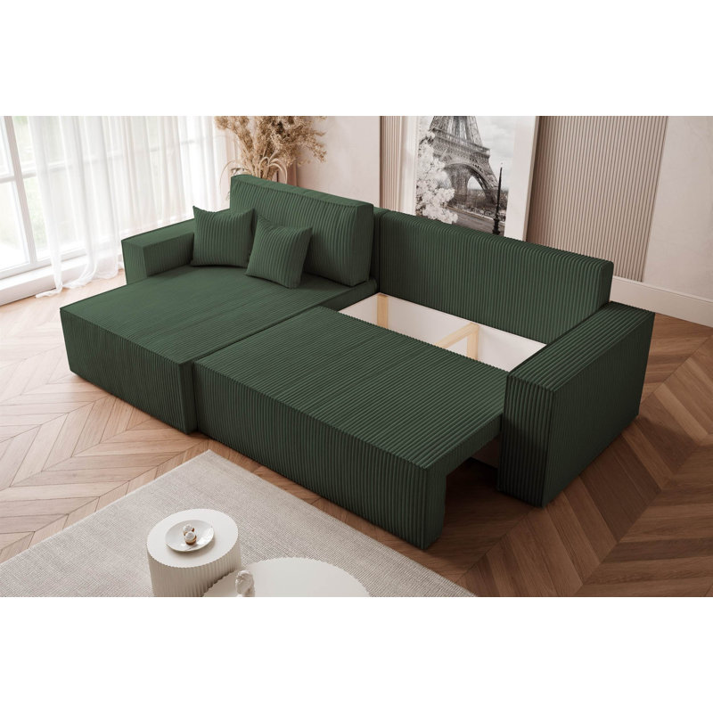4 Seater Sofa Bed, Green