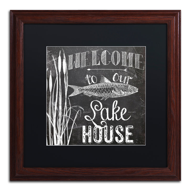 Jadaya «Lake House I», affiche vintage encadrée, H 16 po x l 16 po x P 0,5 po, Noir
