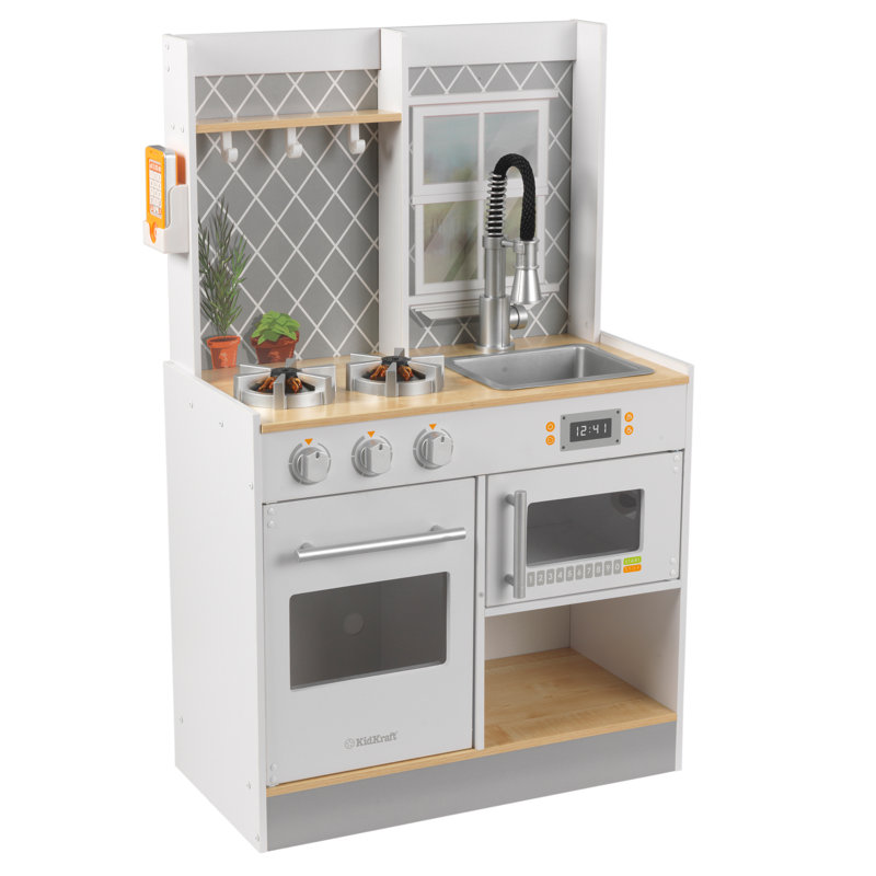 Let's Cook Wooden Play Kitchen With Lights & Sounds And Pull-down Faucet