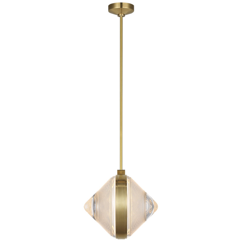 Copper Coast 1 - Light LED Pendant, Natural Brass