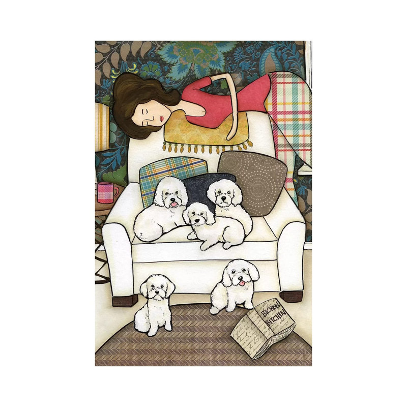 Bichon Bitchin by Jamie Morath - Print on Canvas, 66.04cm H x 45.72cm W x 1.91cm D, Wrapped Canvas