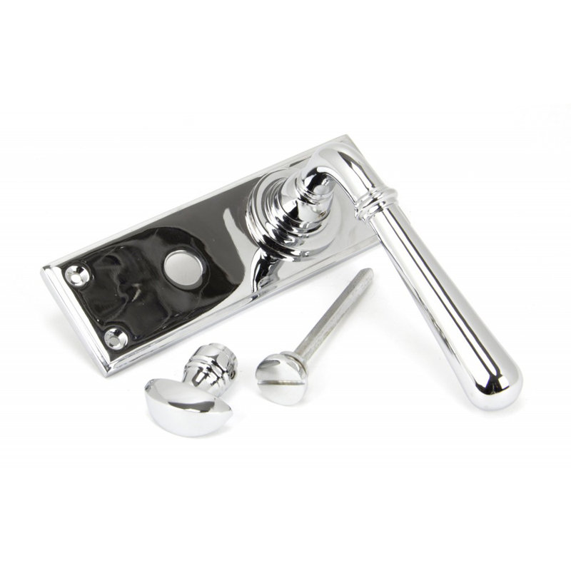 Newbury Lock Door Handle Kit, Polished Chrome