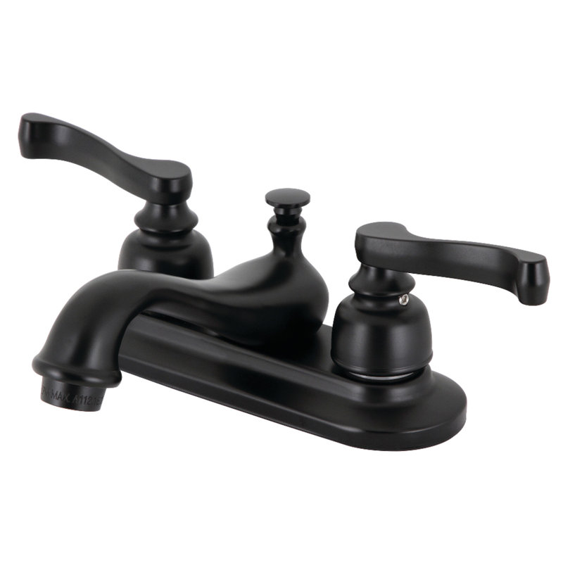 Robinet de salle de bain central avec drain Royale, Noir mat