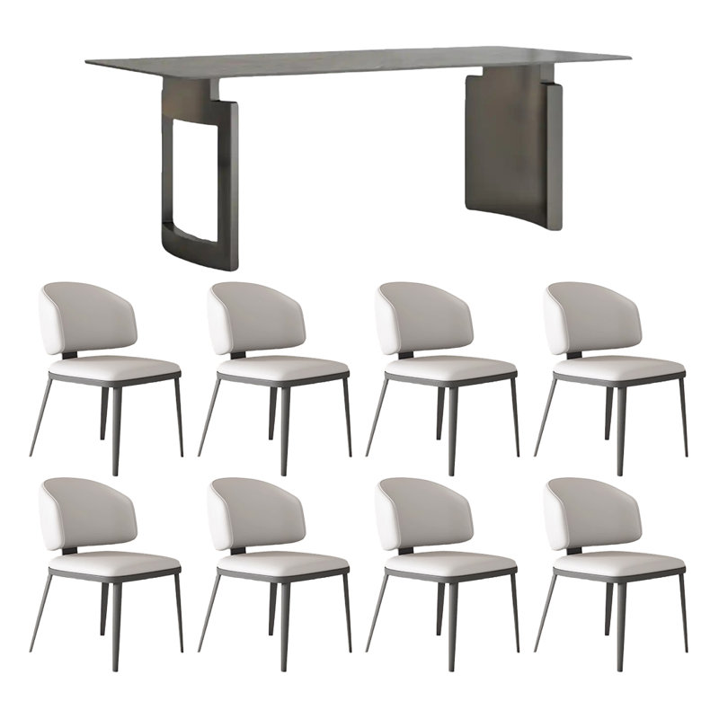 Table et chaise de salle à manger moderne haut de gamme, H 29,5 po x L 78,7 po x l 35,4 po