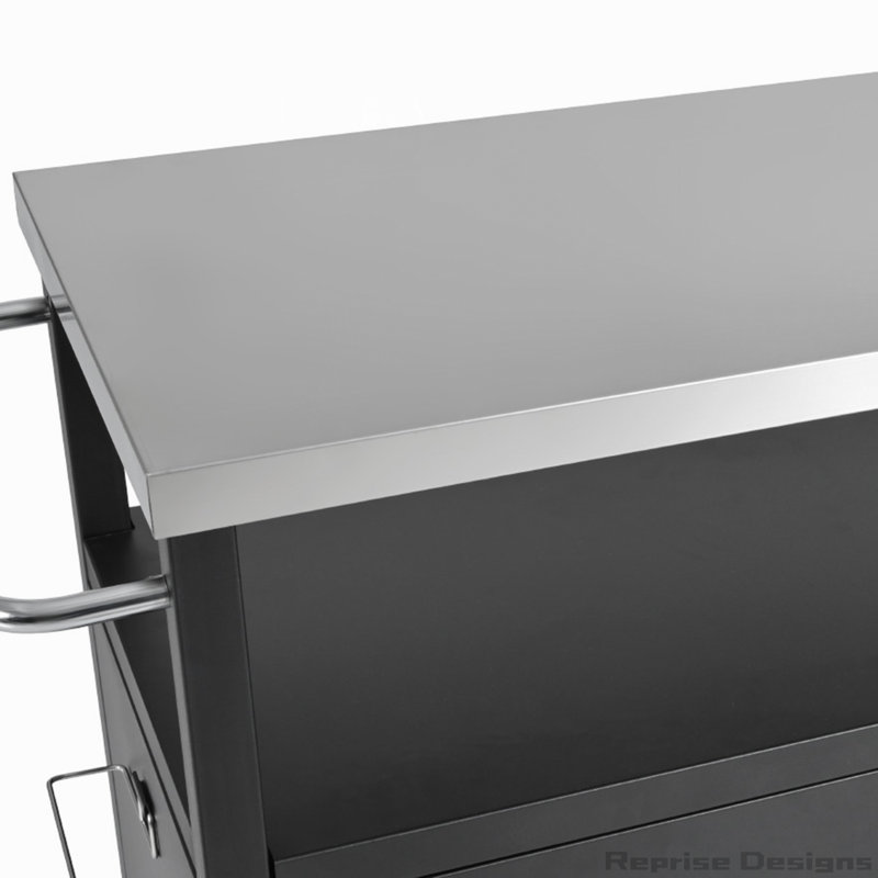 Îlot de cuisine extérieur 54,5 po avec plateau en acier inoxydable