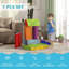 HOMCOM Kids Soft Play Set, 7 Piece Foam Blocks, Toddler 1-3 Years, Blue