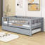 Lit de jour en bois Havund avec lit gigogne simple et garde-corps de clôture-50133396-50133393