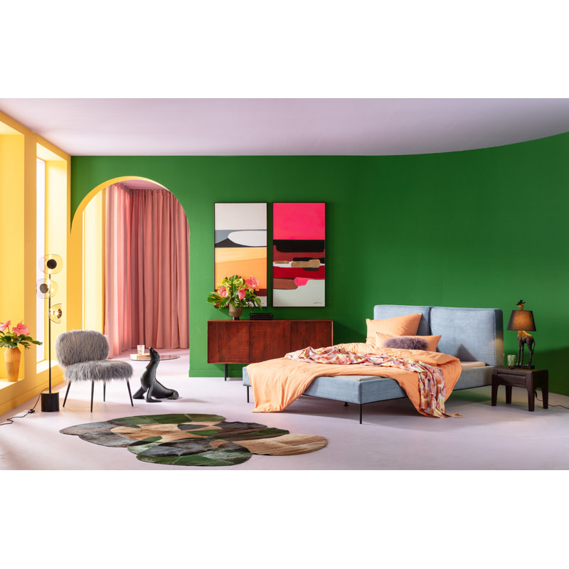 Abstract Shapes Orange - Single Picture Frame Painting on Canvas