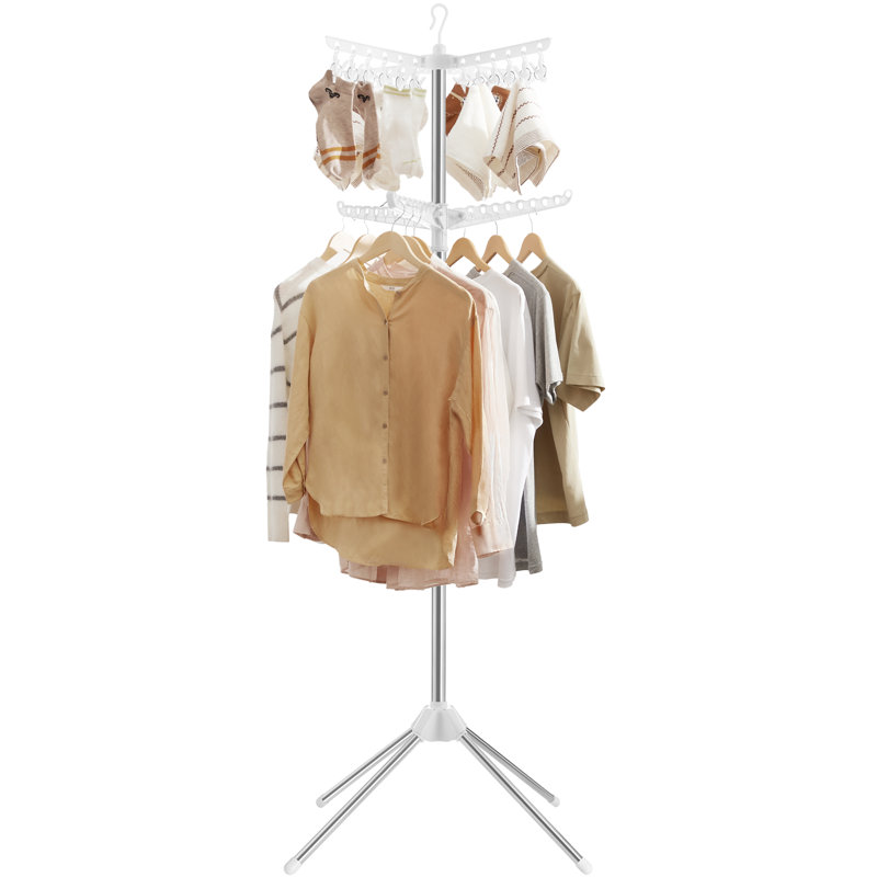 Stainless Steel Tripod Drying Rack, White/Silver