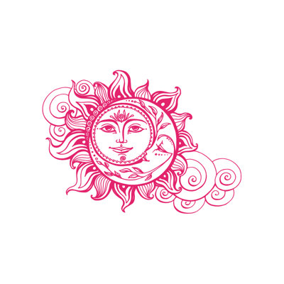 Décalcomanie murale soleil et lune