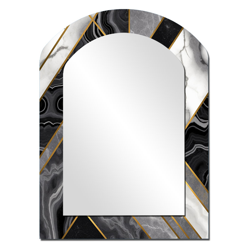 Laurenza - Miroir abstrait en métal, 34 po x 25 po