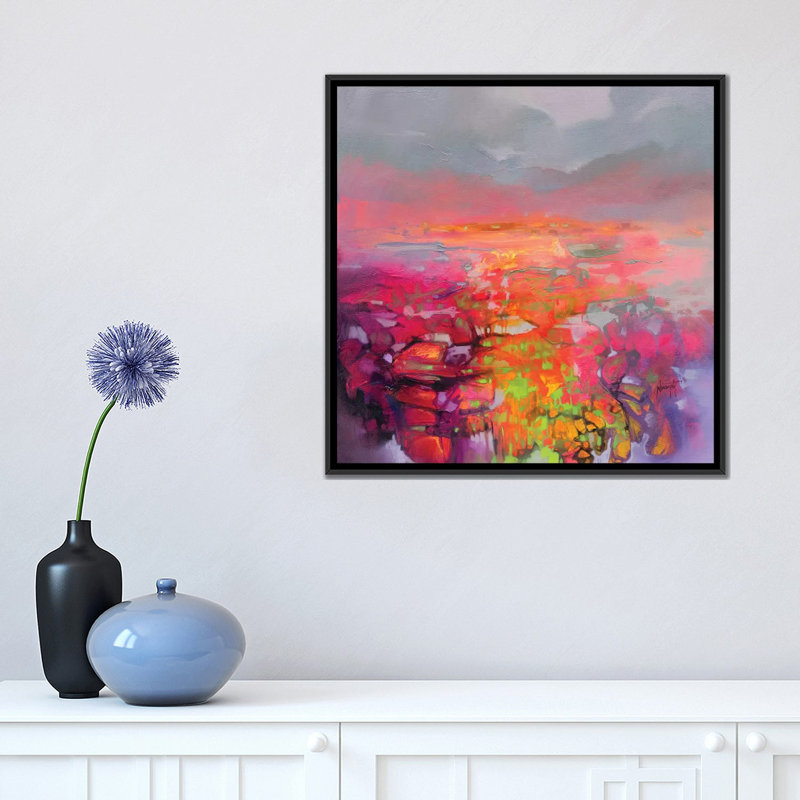 « quantum entaglement », reproduction sur toile, H 18 po x l 18 po x P 1,5 po, Toile avec cadre noir, Pas de tapis