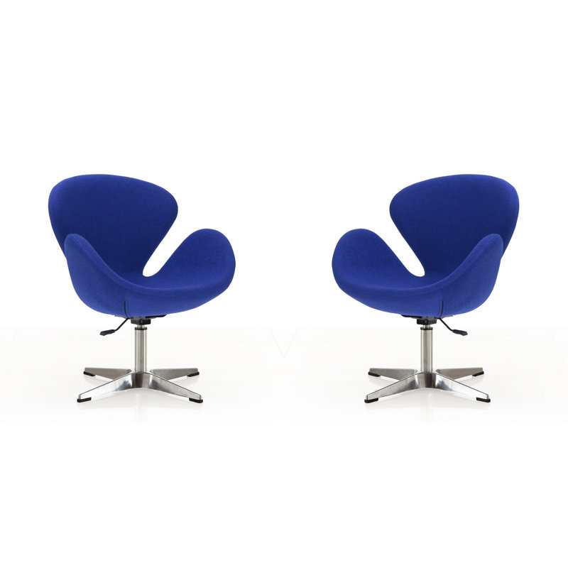 Fauteuil ballon rembourré en métal Raspberry Modern, Laine bleue