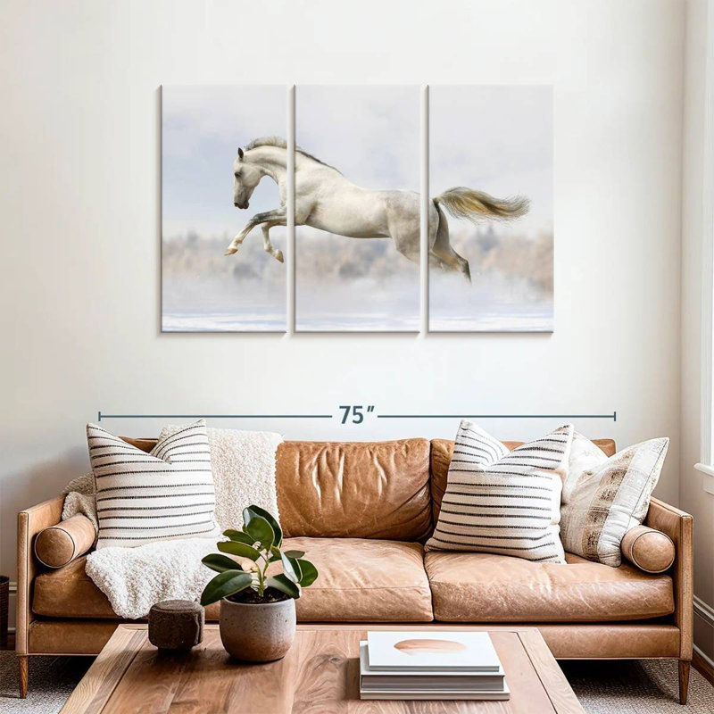 Brampt Jumping White Stallion, 36" H x 57" W