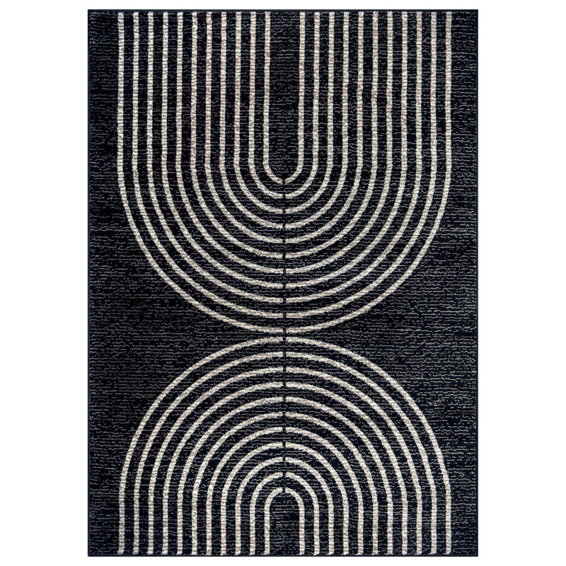 Contemporary Arch Design Area Rug, Rectangle 5' x 7'