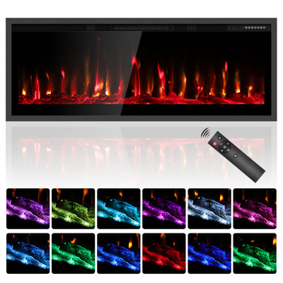 Electric Fireplace, Wall Mounted/Recessed/Freestanding Fire Heater
