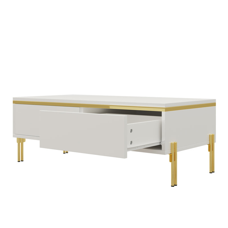 Table basse moderne laquée brillante, table d'appoint élégante, meuble de salon multifonctionnel et polyvalent pour les intérieurs domestiques courants