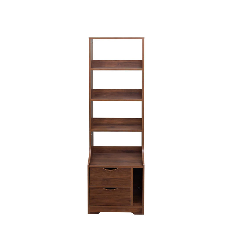 Table de chevet avec bibliothèque, table de chevet avec 2 tiroirs de rangement pour la chambre à coucher