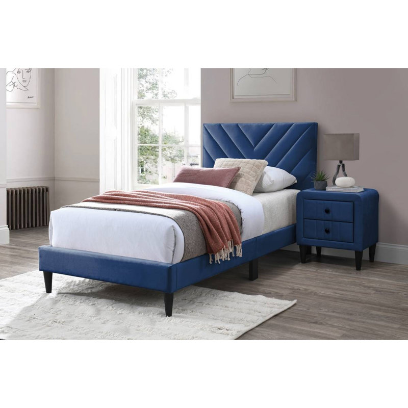 Lit plateforme moderne, Double, Marine