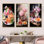 «French Fruit and Blooms Culinaire Transcendence - International Cuisine», ensemble de 3 reproductions d'art sur toile