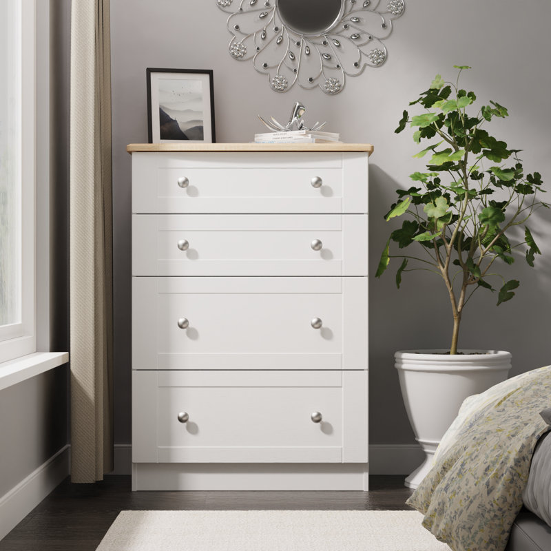 77cm W 4 - Drawer Chest of Drawers, White