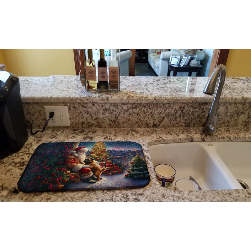 Tapis de vaisselle Brussels Griffon and Santa Claus