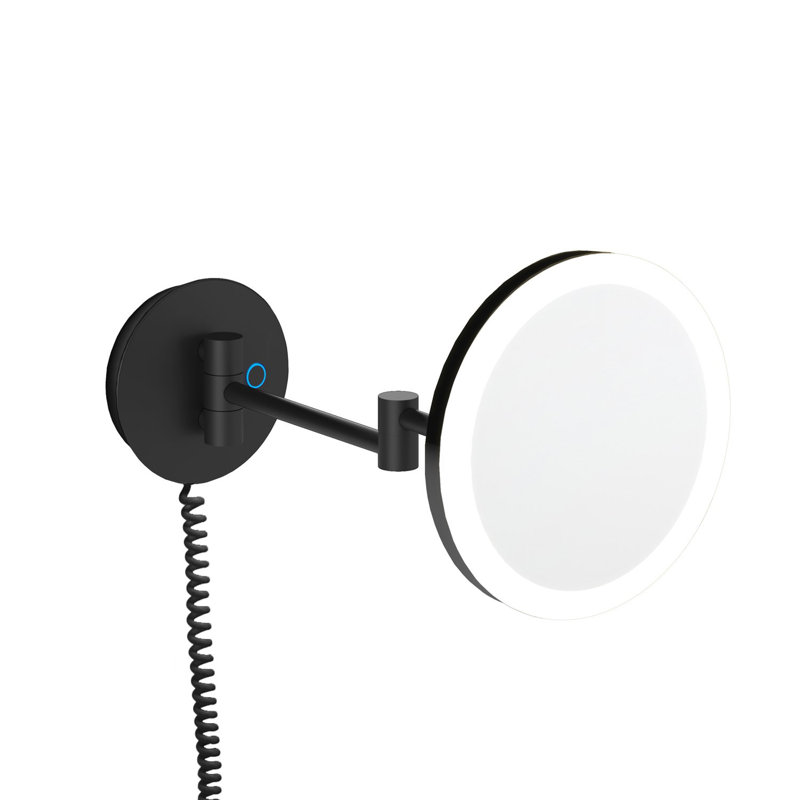 Round Wall Mirror, Matte Black