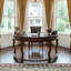 Brava Faux Leather Demilune Desk