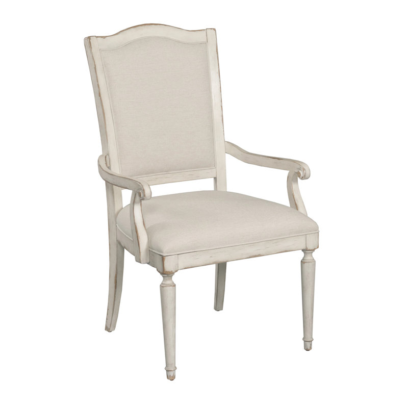 Chaise avec accoudoirs rembourrée Daniella - crème