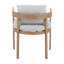 Ensemble de salle à manger d'extérieur 7 pièces, 6 chaises en aluminium au fini teck avec coussin gris clair et 1 table de salle à manger en bois d'acacia-628668637-628668639