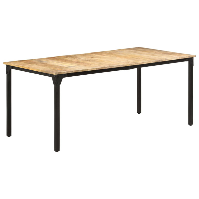 Derion Solid Wood Top Metal Base Dining Table, H76 x L180 x W90cm