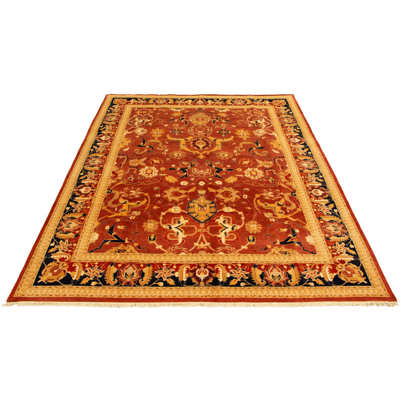 Yaak One-of-a-Kind 9'0" X 12'0" New Age Wool Area Rug in Dark Red