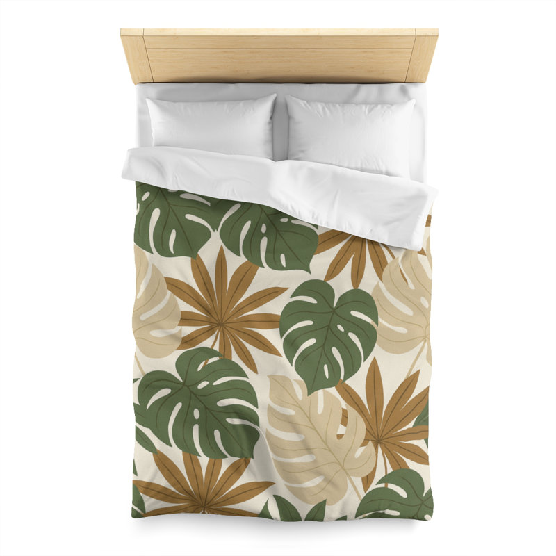 Microfiber Duvet Cover Boho Style, Design 66, Twin Duvet Cover, White