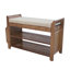 Banc de rangement à 2 niveaux pour chaussures en bambou