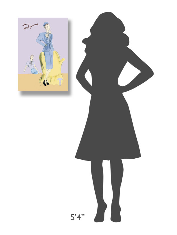 " Daytime Suit In Blue " Painting Print, 36" H x 24" W x 1.5" D