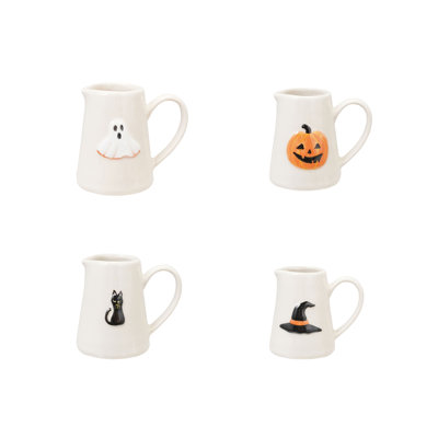 Crémier d'Halloween en grès embossé