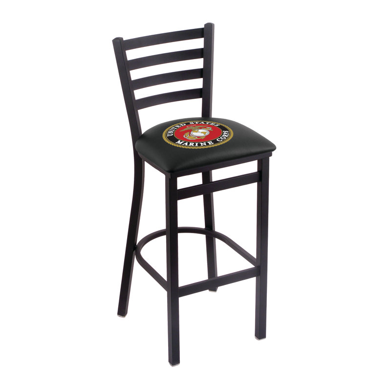 US Armed Forces Bar Stool, Black, U.S. Marines