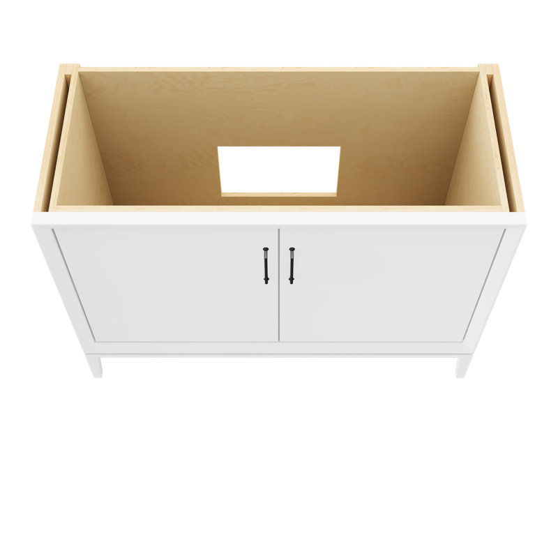 Alexandra Single Bath Vanity, Pure White, 48", Matte Black